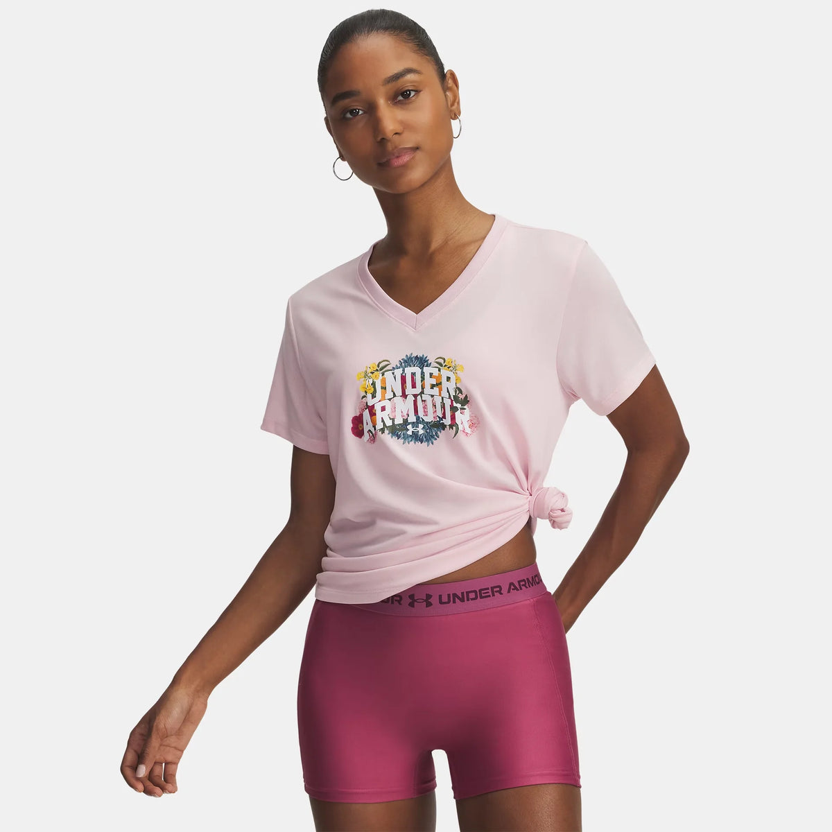 UA Tech™ Watercolor Graphic Women's V-Neck Short Sleeve