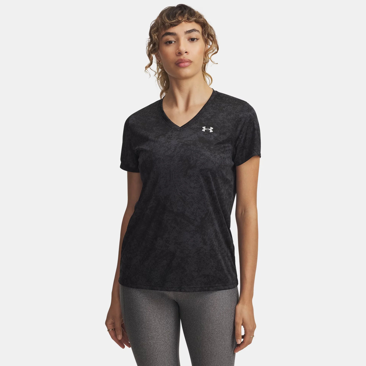UA Tech™ Printed Women's V-Neck Short Sleeve