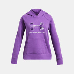 UA Rival Fleece Big Logo Print Fill Girls' Hoodie